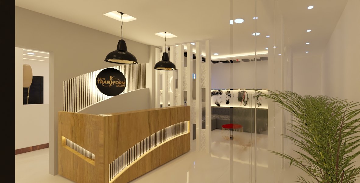 Executive commercial reception lobby interior design